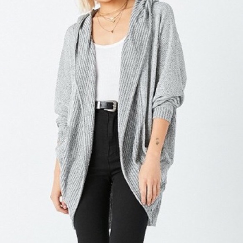 Silence + Noise hooded open front cardigan